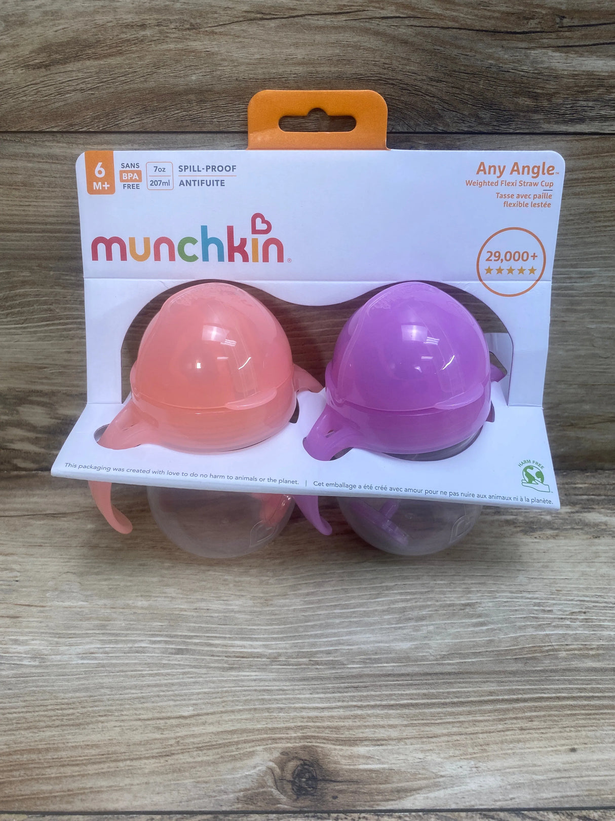 NEW Munchkin Any Angle Click Lock Weighted 2pk Straw Trainer Cup - 7oz