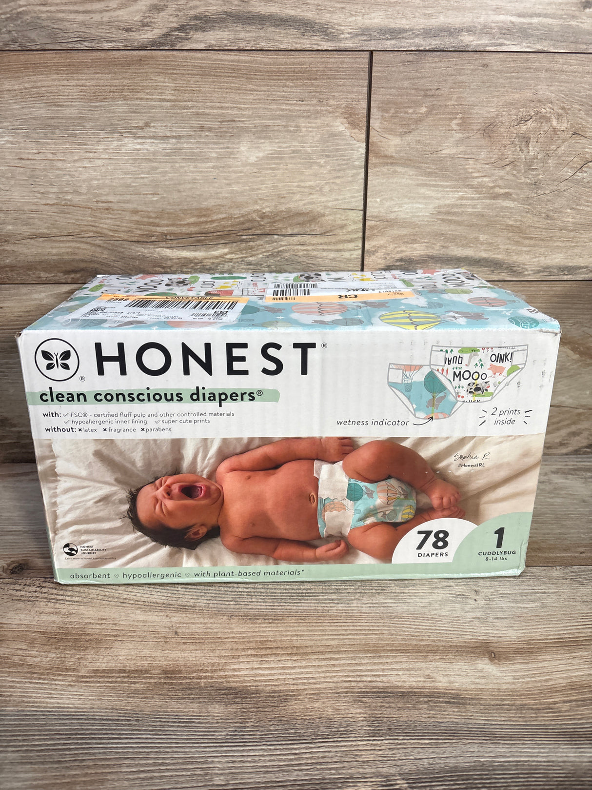 NEW Honest Company Clean Conscious Diapers, Size 1 78ct.
