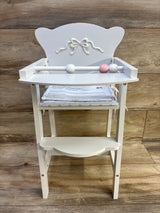 KidKraft Tiffany Bow Scalloped-Edge Wooden Lil Doll High Chair