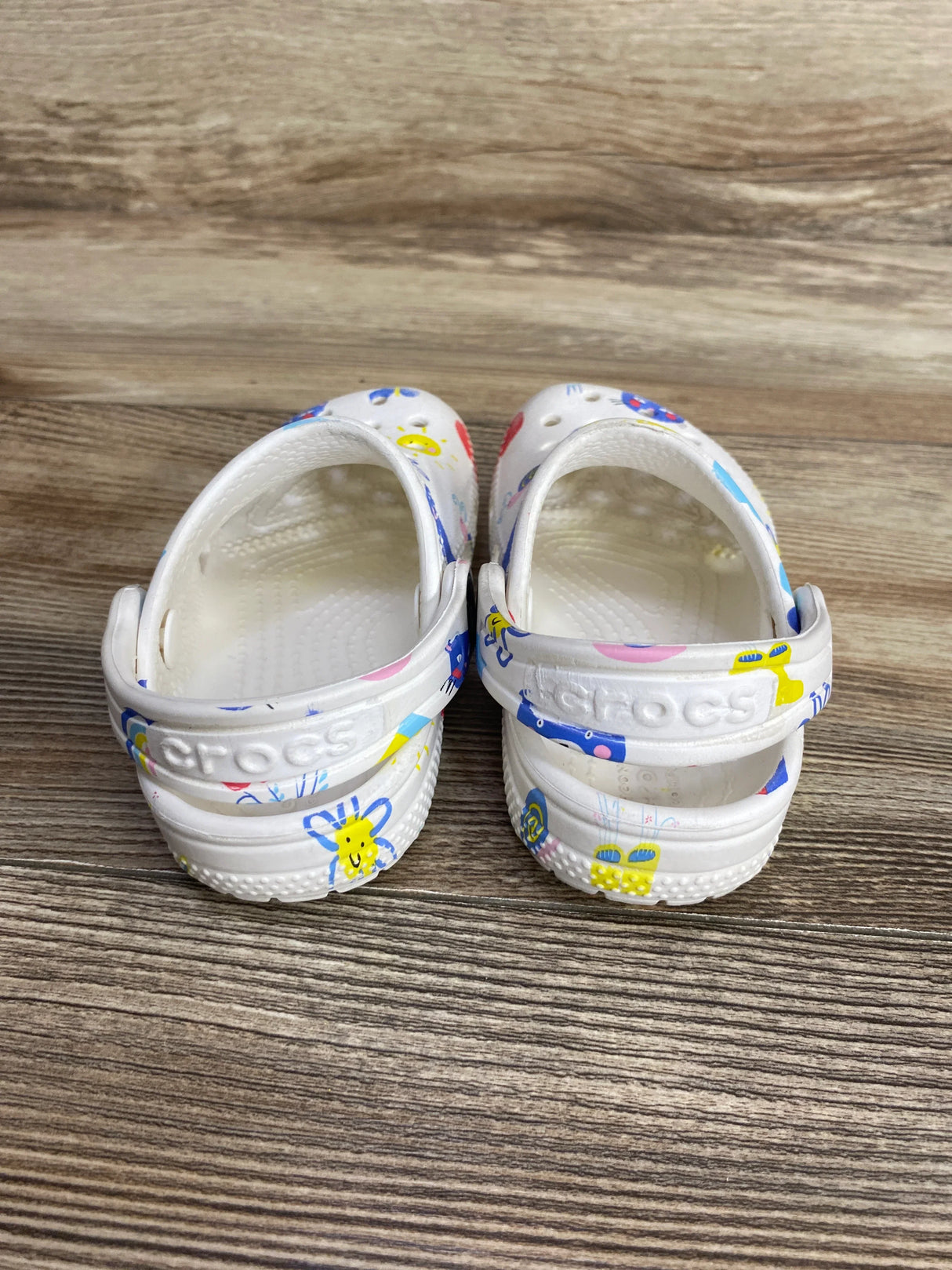 Crocs Classic Clogs Doodle Print White sz 7c