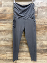 Maternity Ruched Over-Belly Leggings Grey sz Large