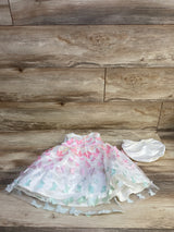 Rare Too! Butterfly Applique Dress & Bloomers White sz 12m