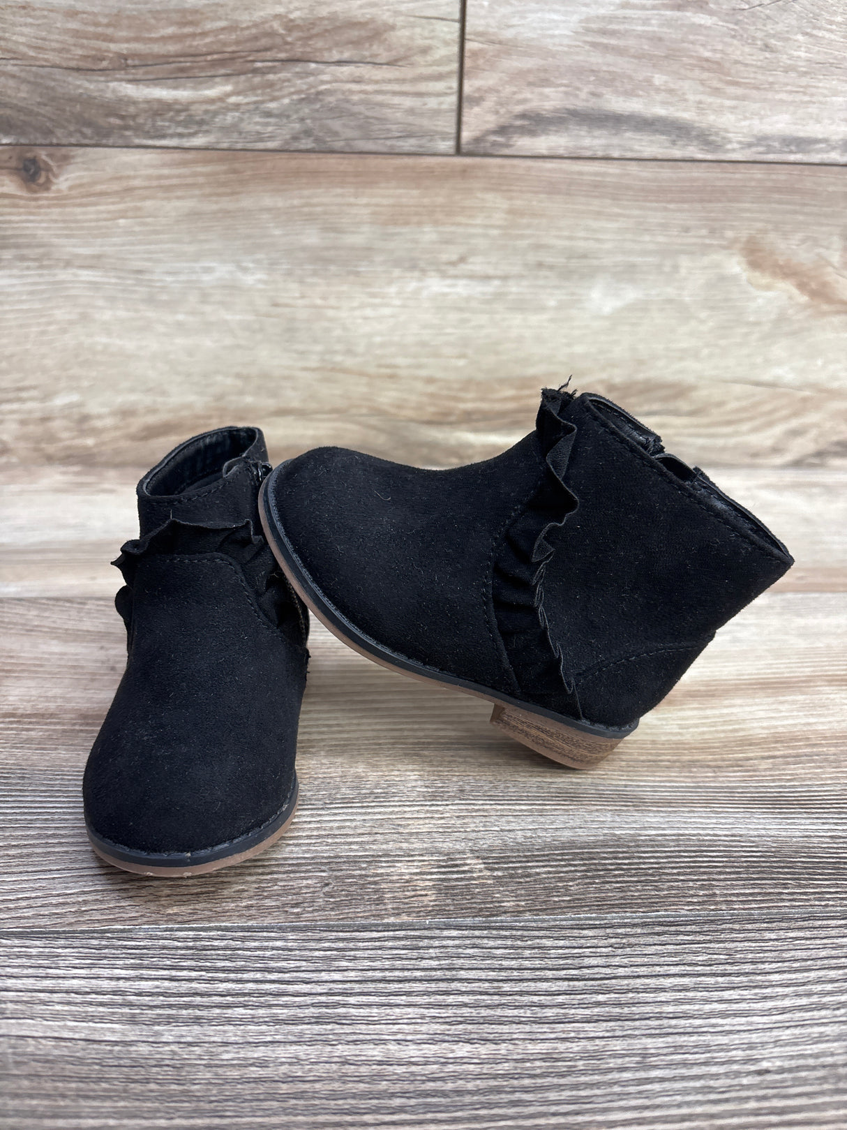 Cat & Jack Reva Ruffle Boots Black sz 5c