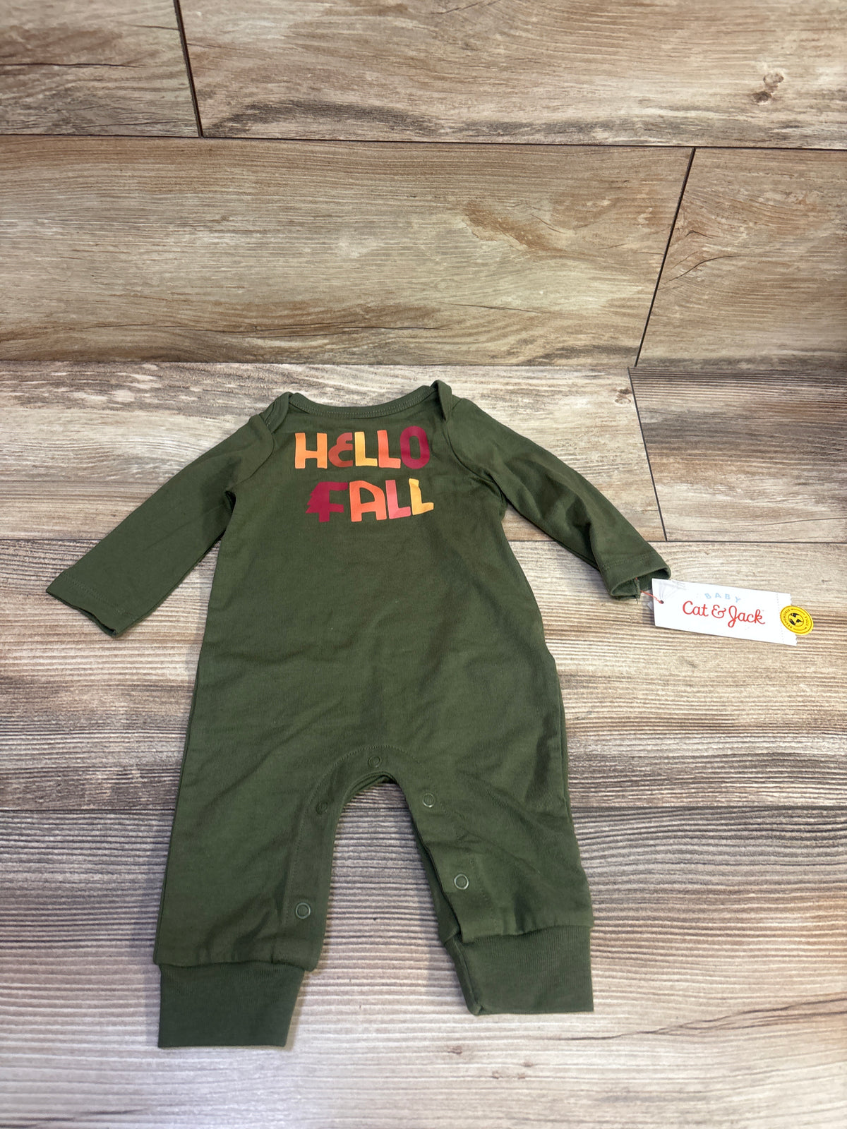 NEW Cat & Jack Hello Fall Coverall Green sz Newborn