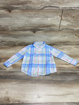 Janie and Jack Plaid Button-Up Shirt Blue sz 18-24m