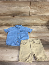 Koala Baby 2pc Chambray Button-Up Shirt & Shorts Blue sz 2T - Me n Mommy To Be