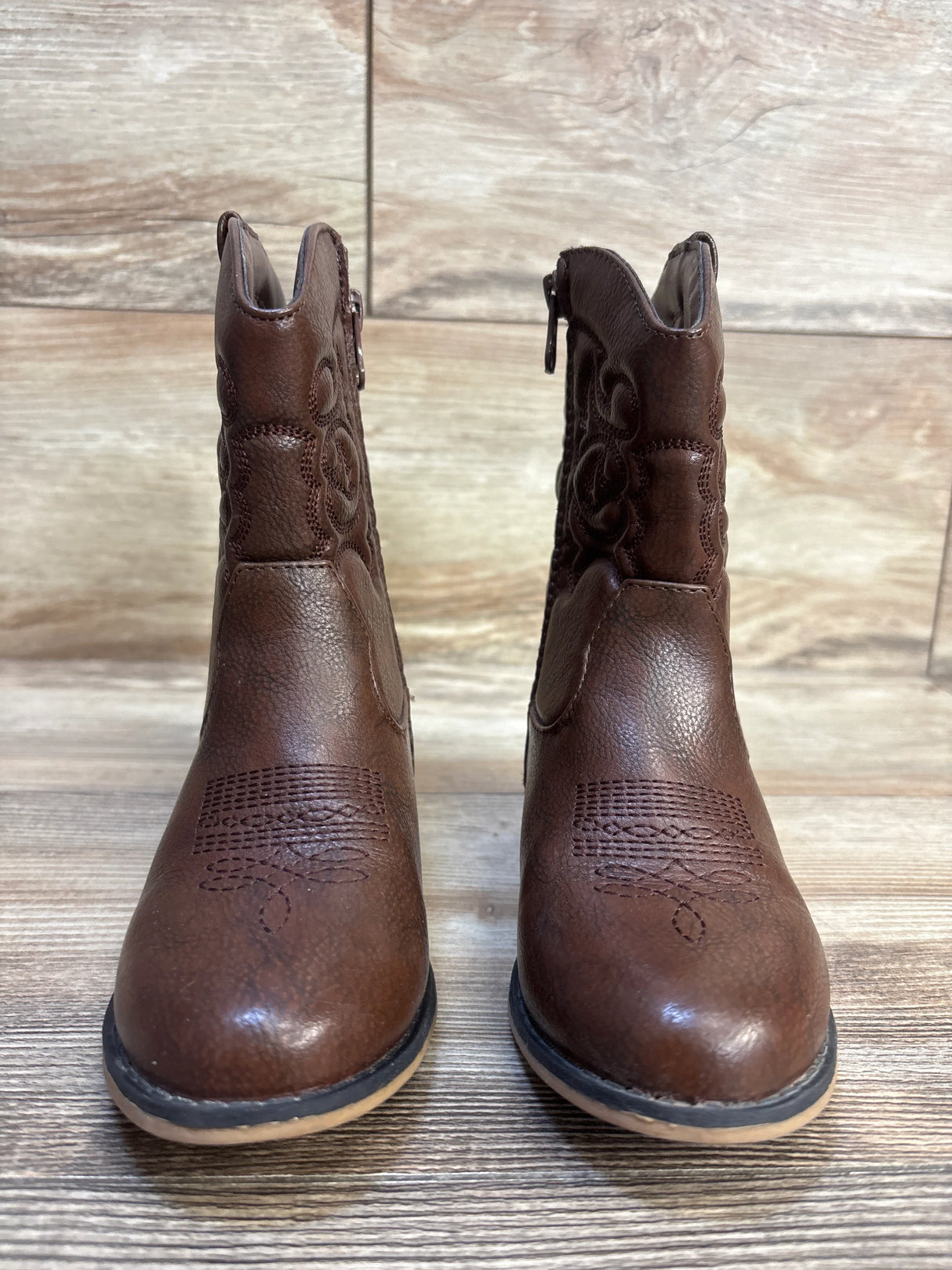 Cat & Jack Memphis Zipper Western Boots Brown sz 11c