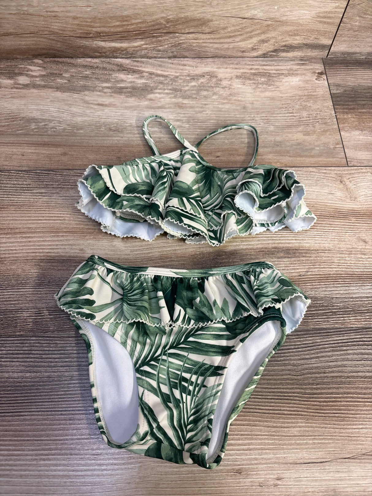 Janie & Jack 2pc Ruffle Halter Swimsuit Green sz 6-12m