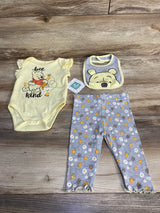 NEW Disney Baby 3pc Winnie The Pooh Bodysuit Set Yellow sz 3-6m