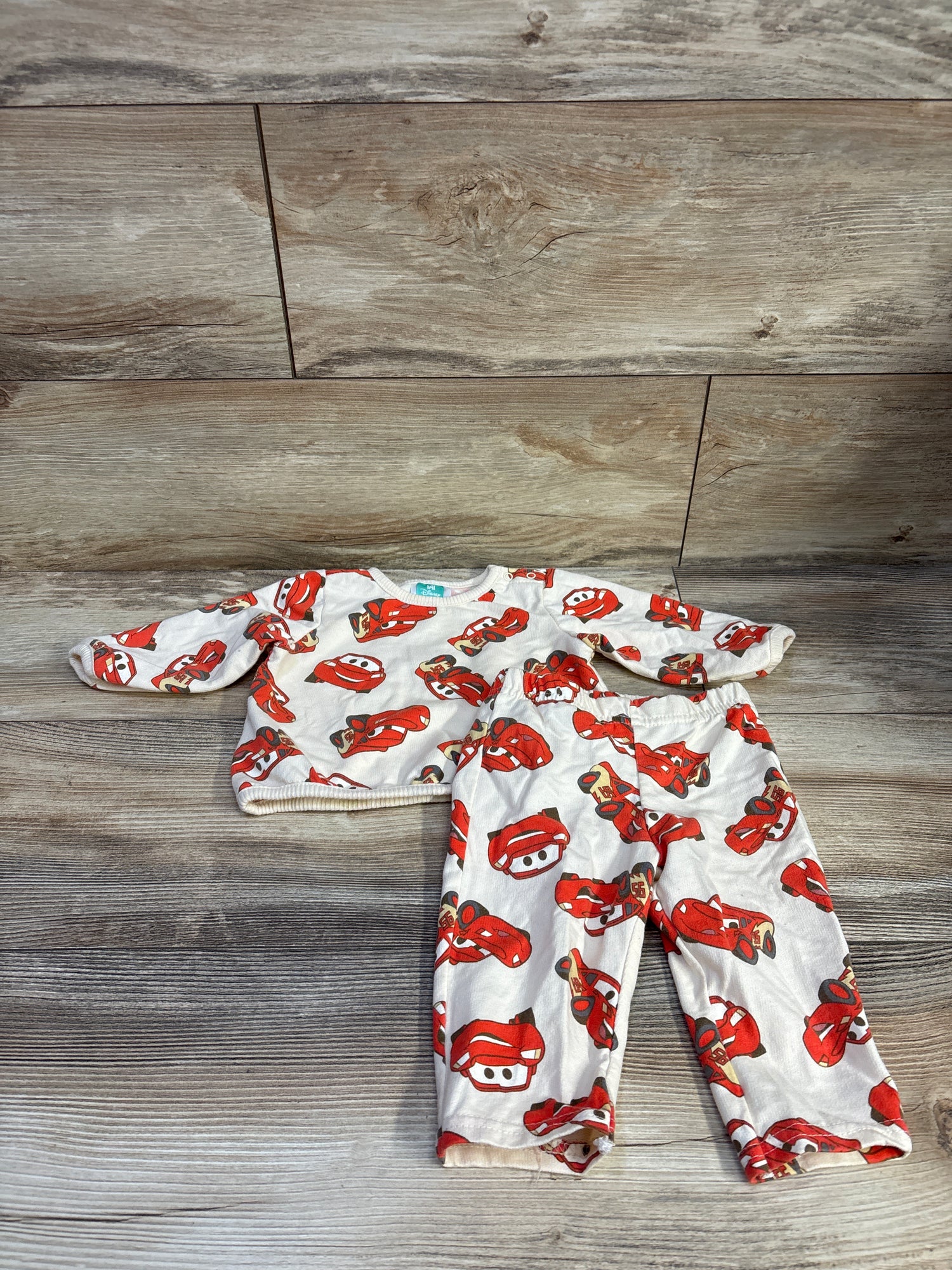 Disney Baby Cars 2pc Lightning McQueen Sweatshirt Set Ivory sz 3-6m