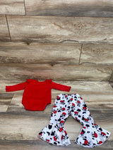 2pc Holy Cow I'm Cute Bodysuit & Pants Red sz 3-6m