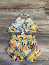 Arc & Co 2pc Halter Tie Top & Bloomer Shorts Set Yellow sz 18-24m