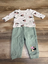 Disney Baby 2pc Minnie Mouse Star Shirt & Pants Set White/Green sz 6-9m - Me n Mommy To Be