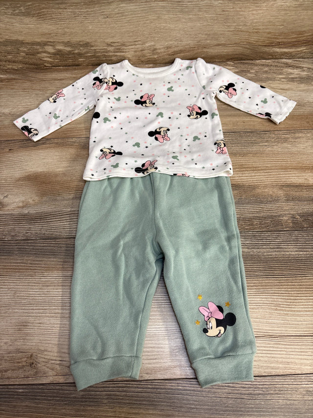 Disney Baby 2pc Minnie Mouse Star Shirt & Pants Set White/Green sz 6-9m - Me n Mommy To Be