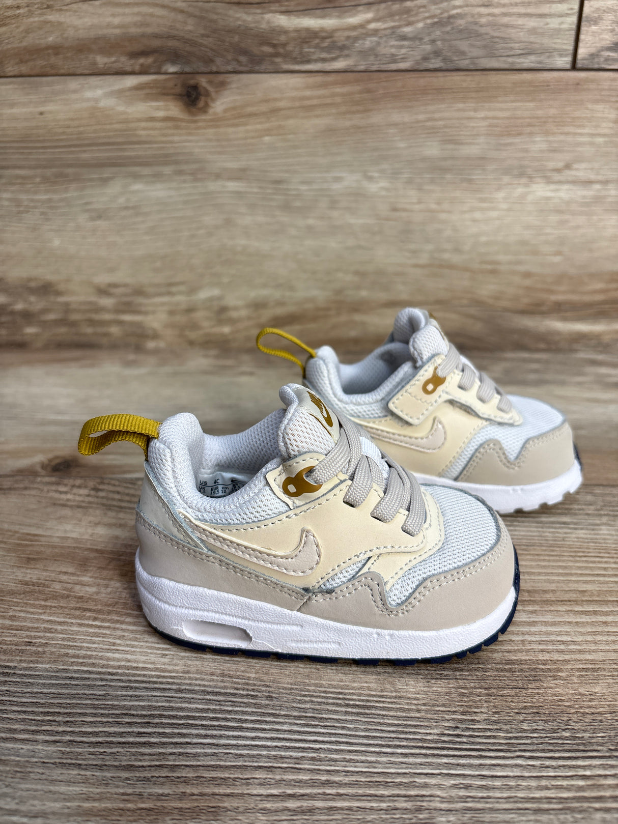 Nike Air Max 1 EasyOn TD 'White Light Orewood Brown' Sneakers sz 4c