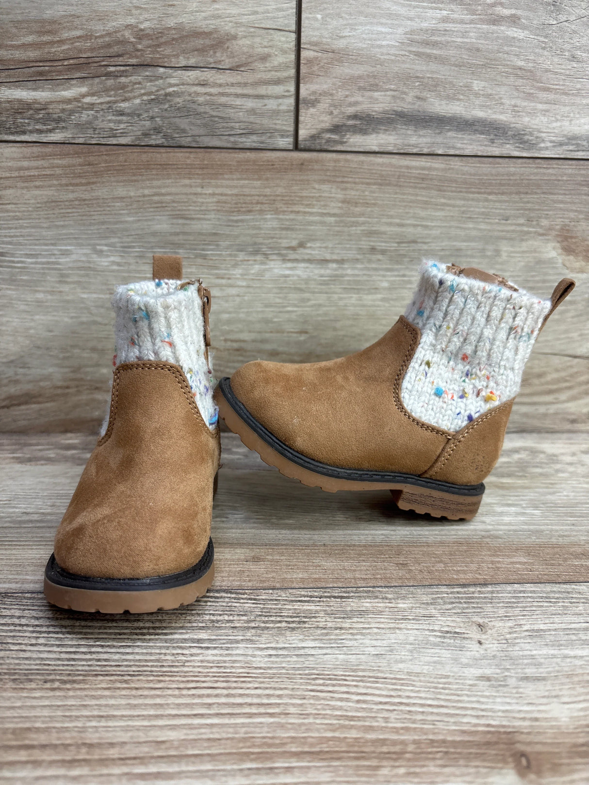 Cat & Jack Emmaline Knit Boots Cognac sz 5c