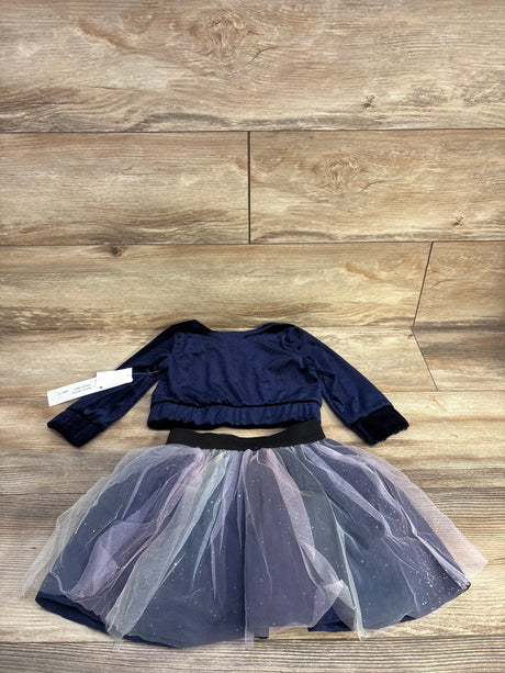 NEW Samara 2pc Velvet Top & Skirt Navy 2T - Me n Mommy To Be