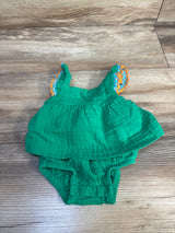Cat & Jack Gauze Bodysuit Dress Green sz Newborn