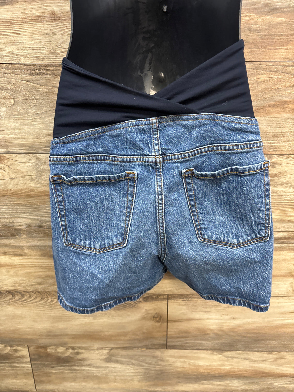 Isabel Maternity Crossover Panel Demin Shorts Blue sz Medium