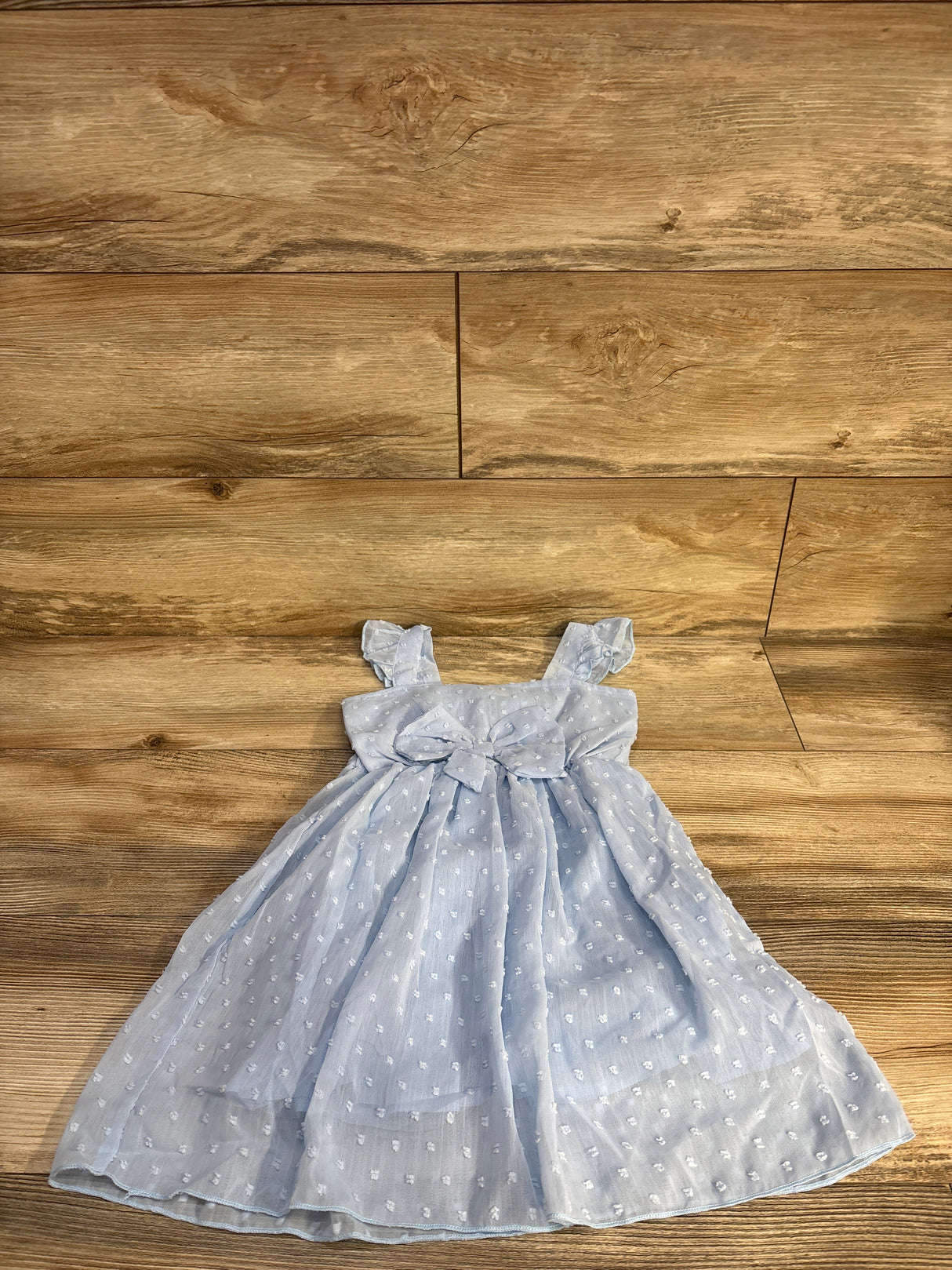 Mikrdoo Swiss Dot Bow Dress Blue sz 3T
