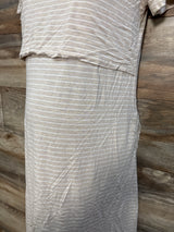 Kindred Bravely Striped Nursing Dress Beige sz Small