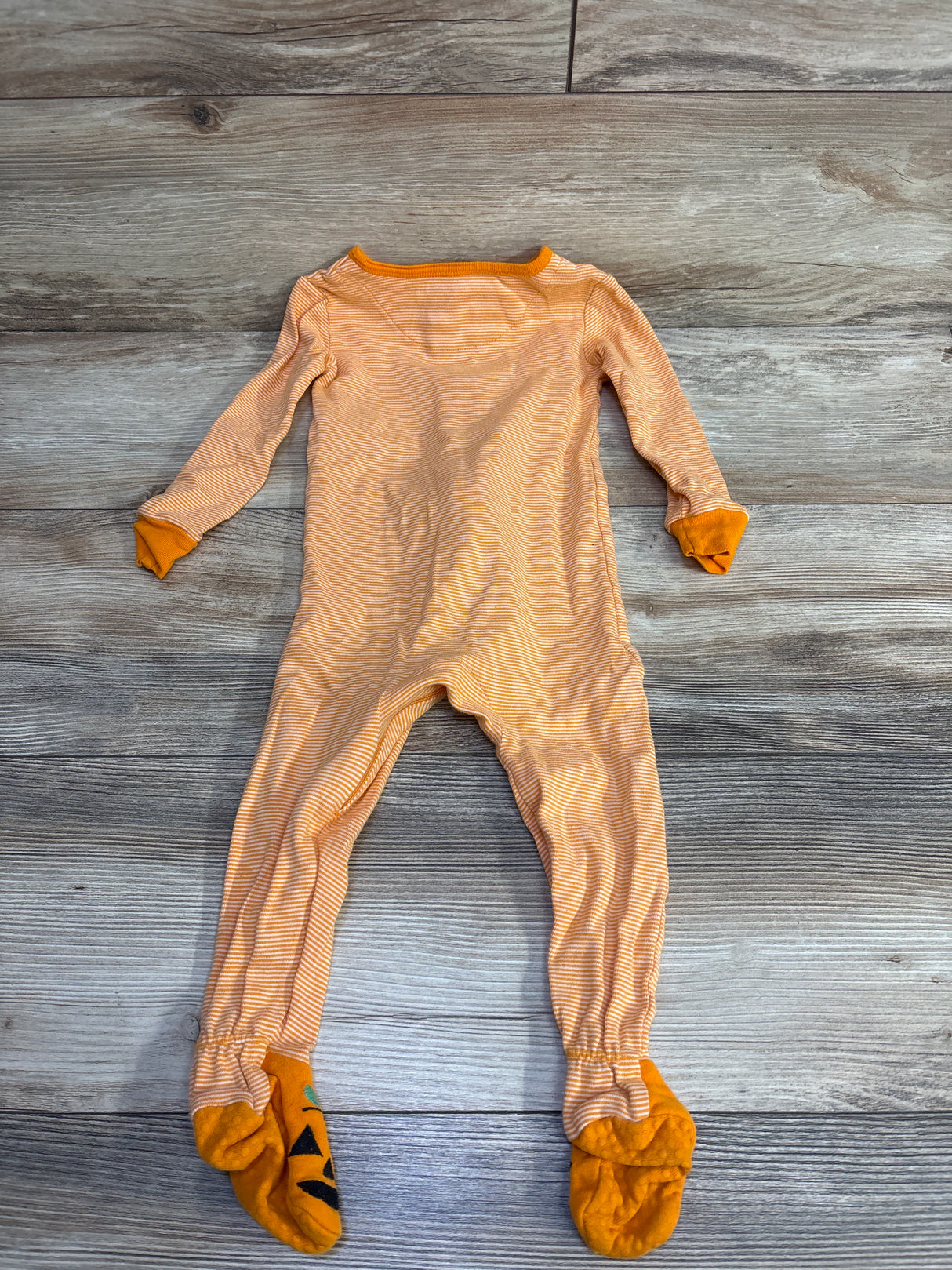 Children's Place Striped Cutest Pumpkin In The Patch Sleeper Orange sz 12-18m