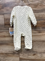 NEW Little Beginnings Bear Swiss Dot Sleep & Play White sz 3-6m