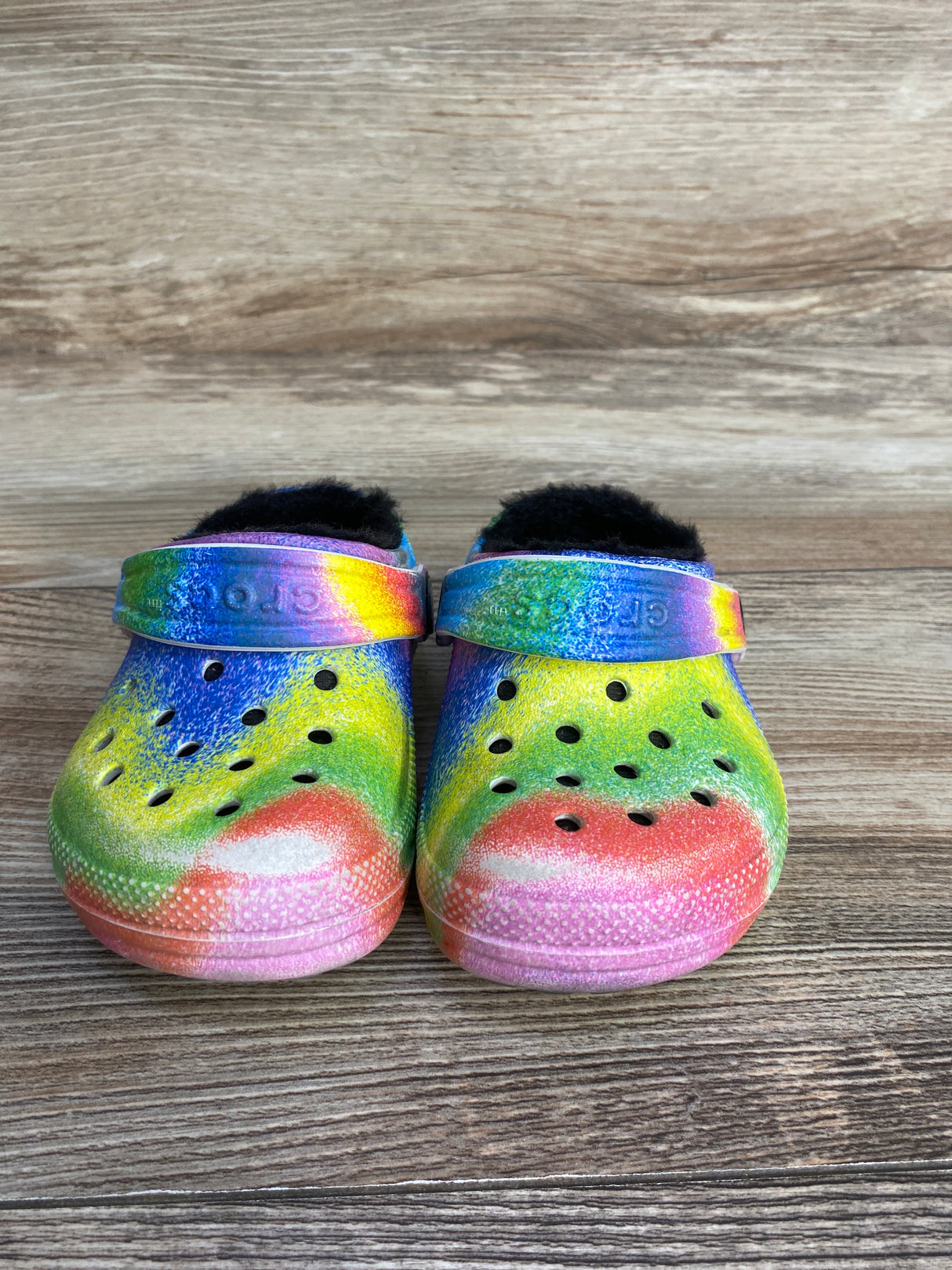 Crocs Classic Lined Clogs Rainbow sz 5c