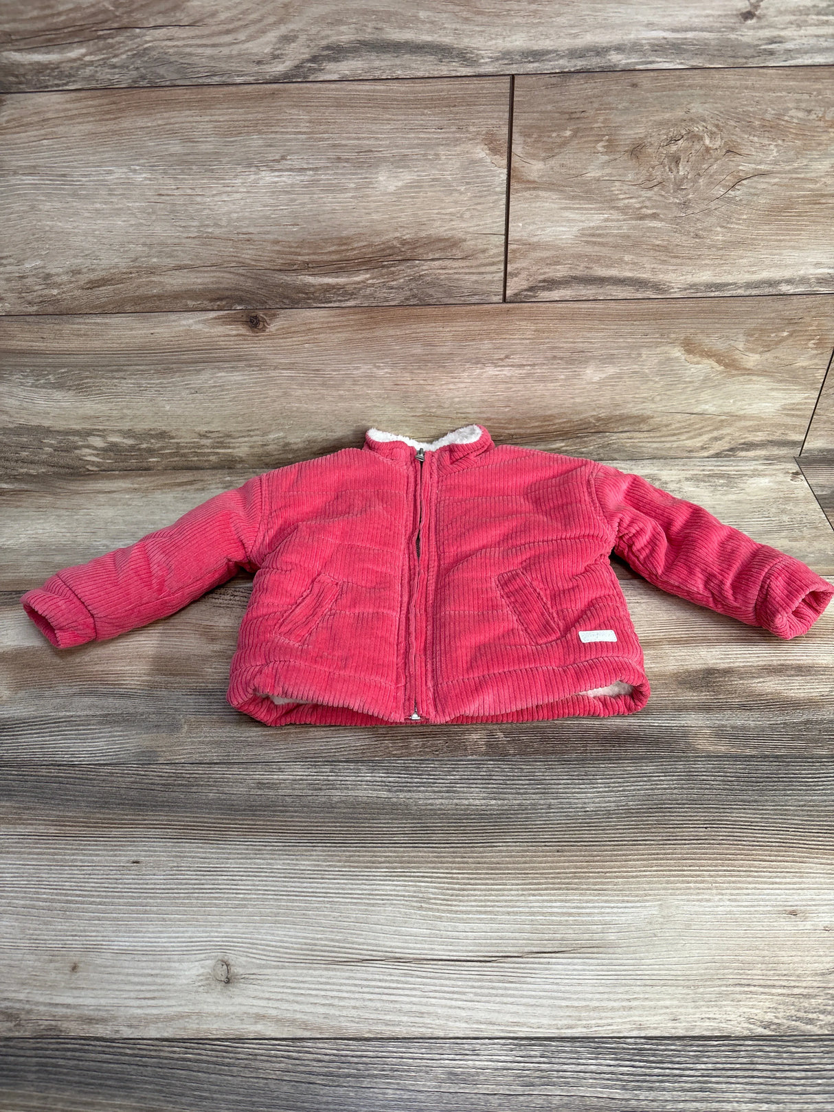 7 For All Mankind Cord Sherpa Lined Jacket Pink sz 18m