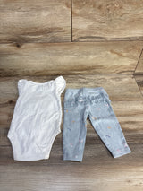 Carter's 2pc Butterfly Bodysuit & Pants Set White sz 6m