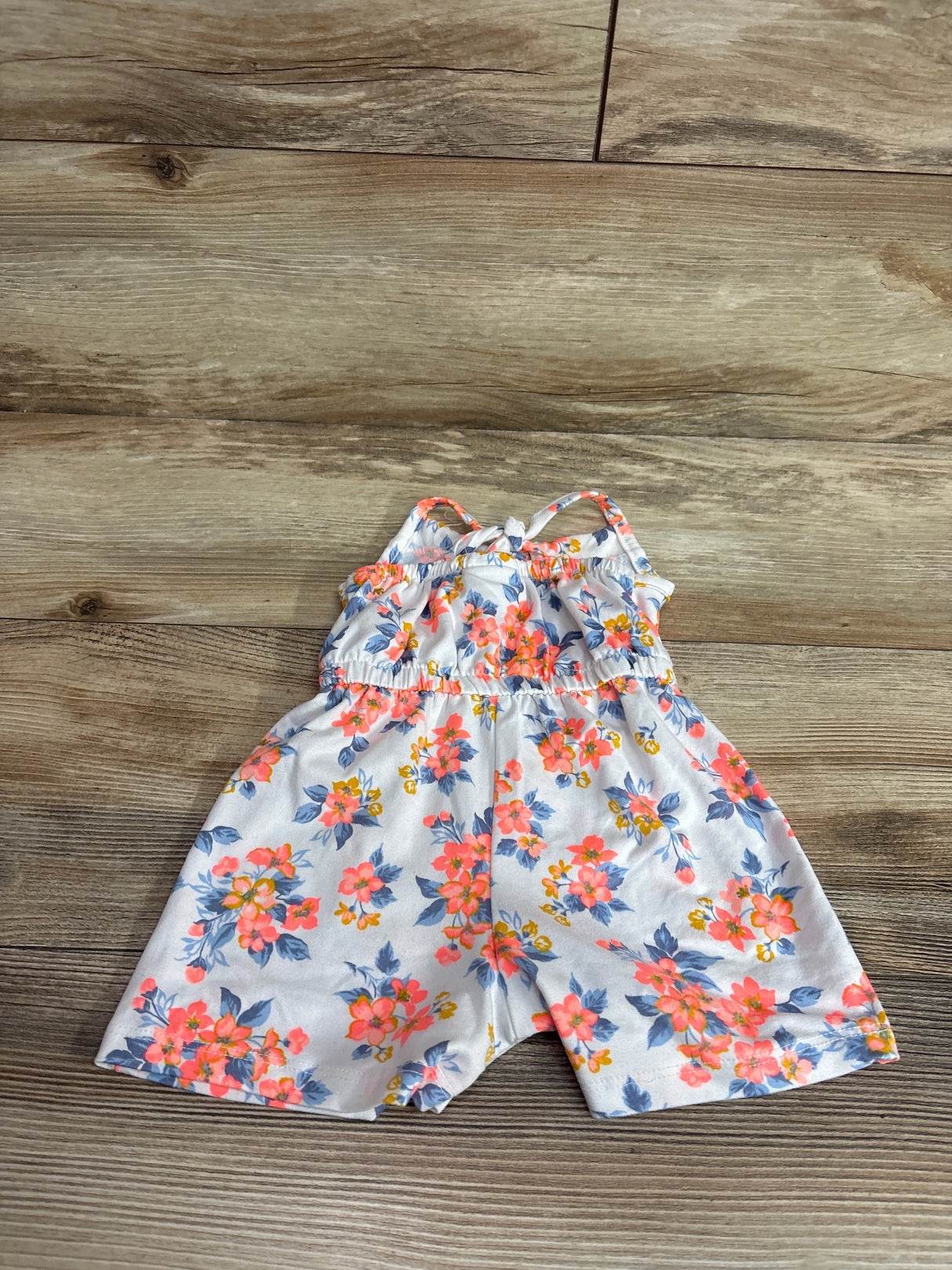 Little Lass Floral Sleeveless Shortie Romper White sz 3/6m