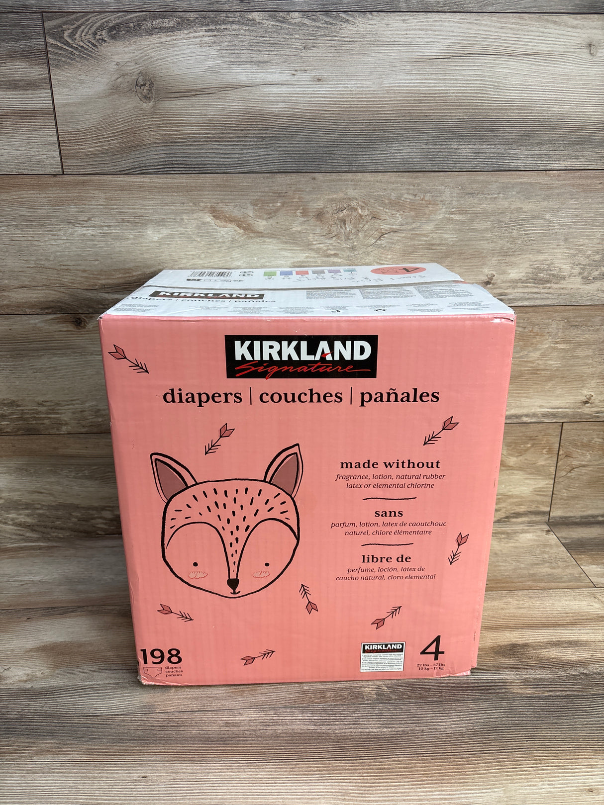 NEW Box of Kirkland Signature Diapers Size 4, 198 ct