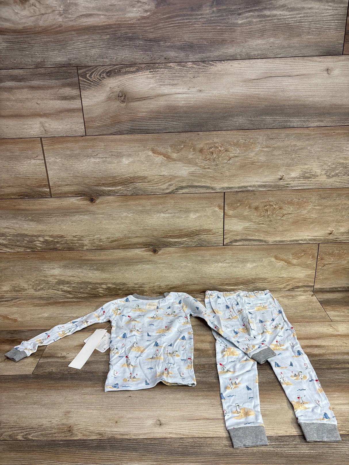 NEW Burt's Bees 2pc Bear Pajama Set Blue sz 4T