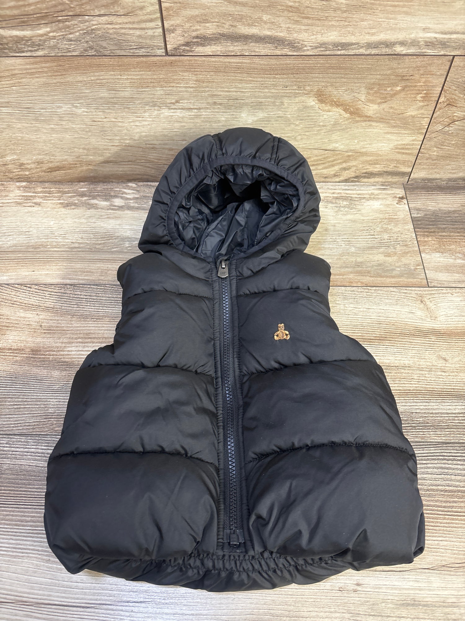 Baby Gap Hooded Puffer Vest Black sz 18-24m