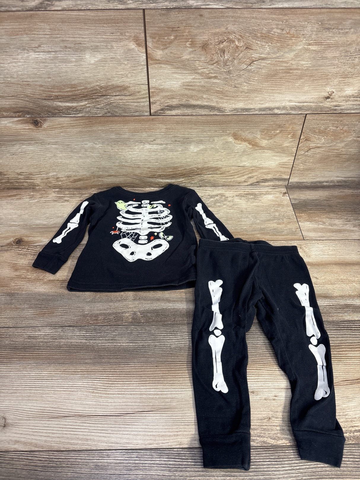 Carter's 2pc Skeleton Shirt & Pants Pajama Set Black sz 18m