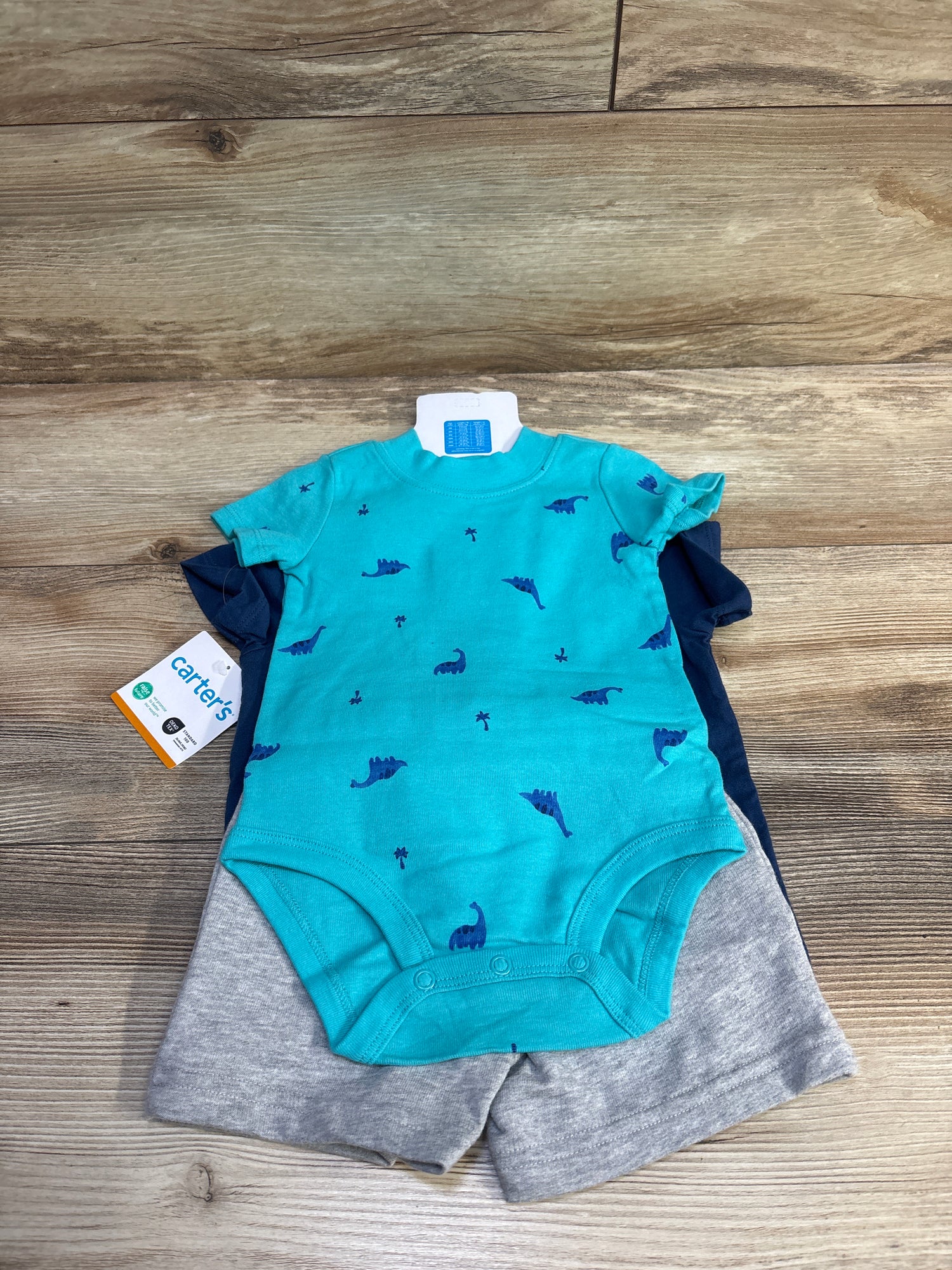 NEW Carter's 3pc Shirt, Shorts, & Bodysuit Set Blue sz 12m