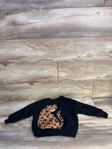 H&M Pullover Sequin Cat Sweatshirt Black sz 4T