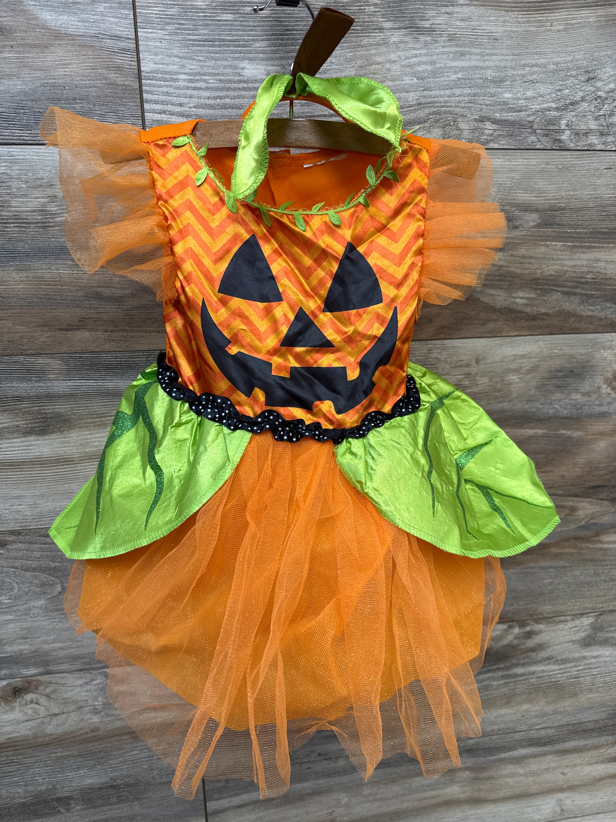 Way To Celebrate! 2pc Halloween Pumpkin Costume Orange sz 4-5T