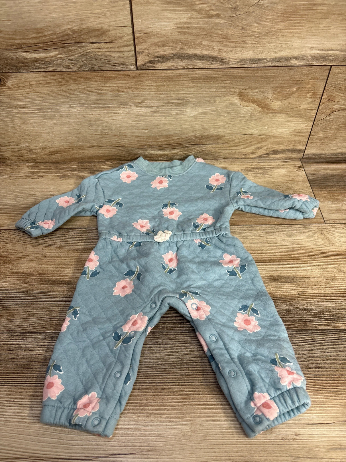 Carter's Floral Quilted Coverall Light Blue sz 6m