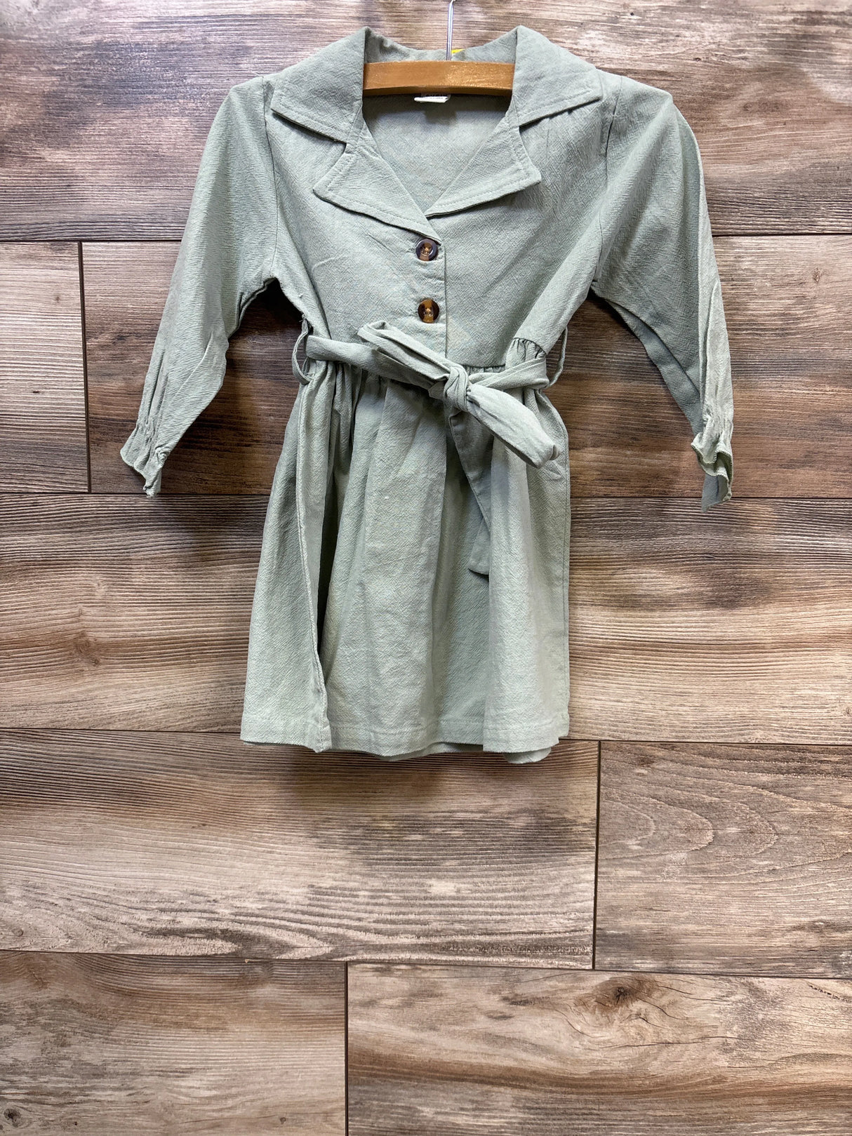NEW Shein Waist Tie Dress Sage sz 18-24m