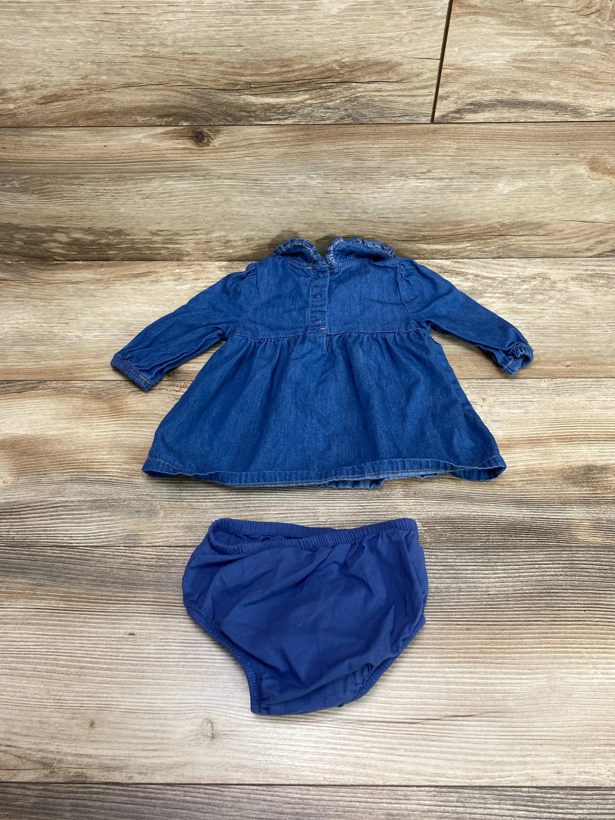 Cat & Jack 2pc Chambray Dress & Bloomers Blue sz 3-6m