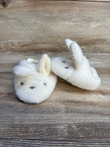 Happy Go Fluffy Bunny Booties Slippers White sz 1/2c