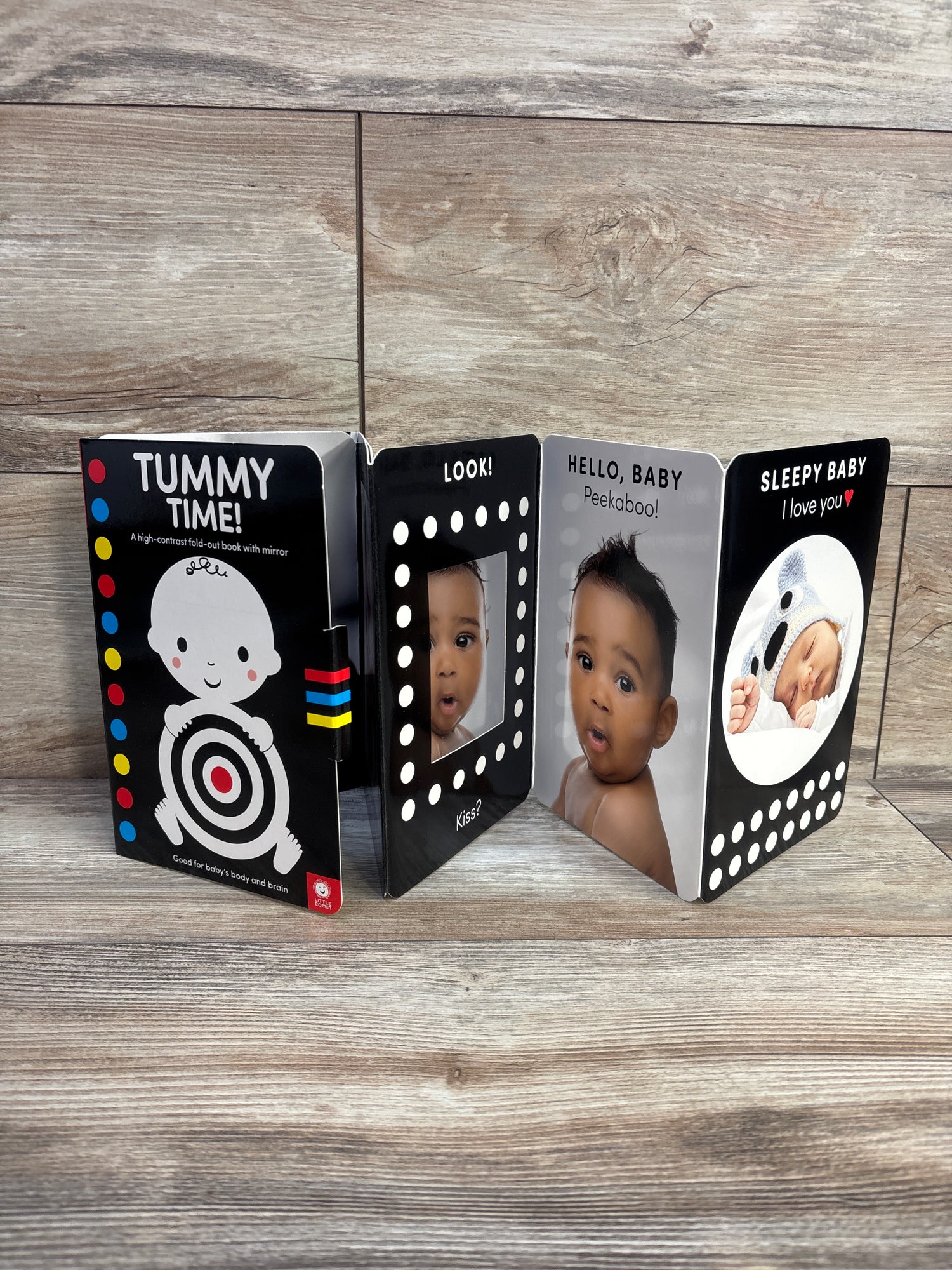 Tummy Time!: A High-Contrast Fold-Out Book with Mirror