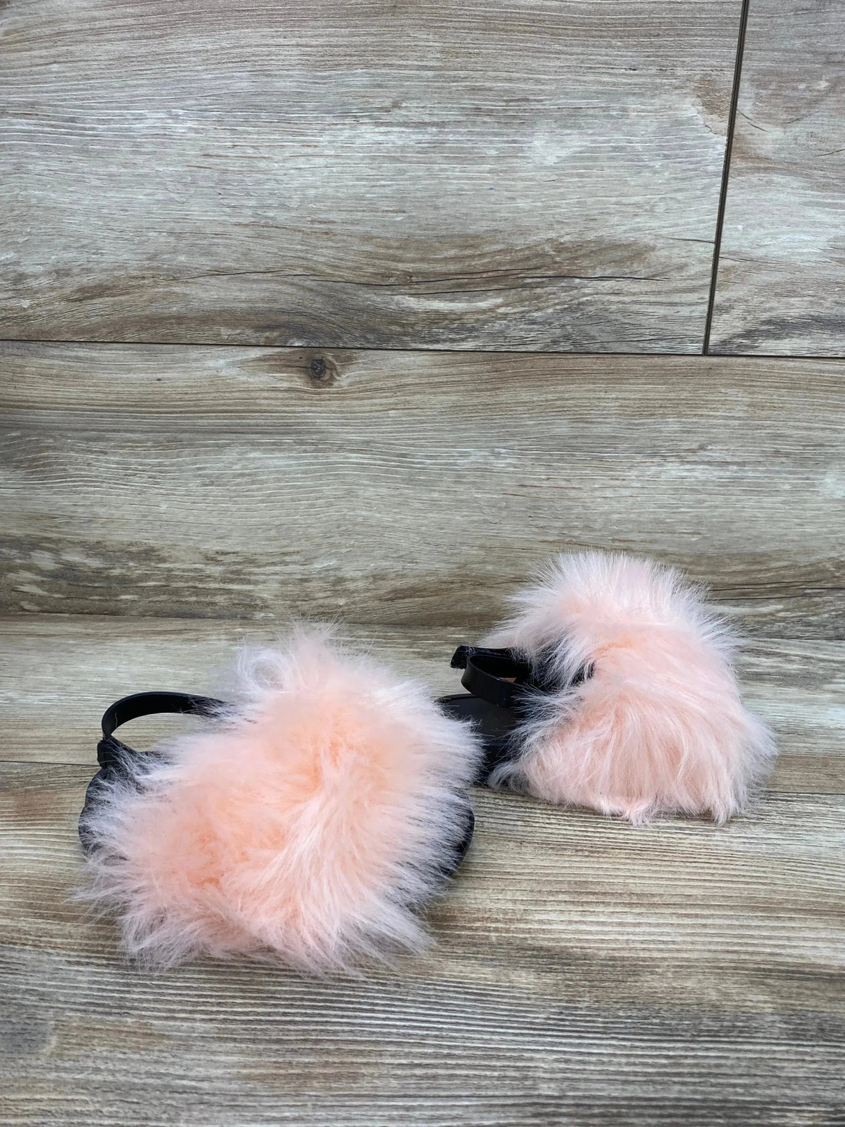 Fur Slides w/Back Strap Pink sz 9c