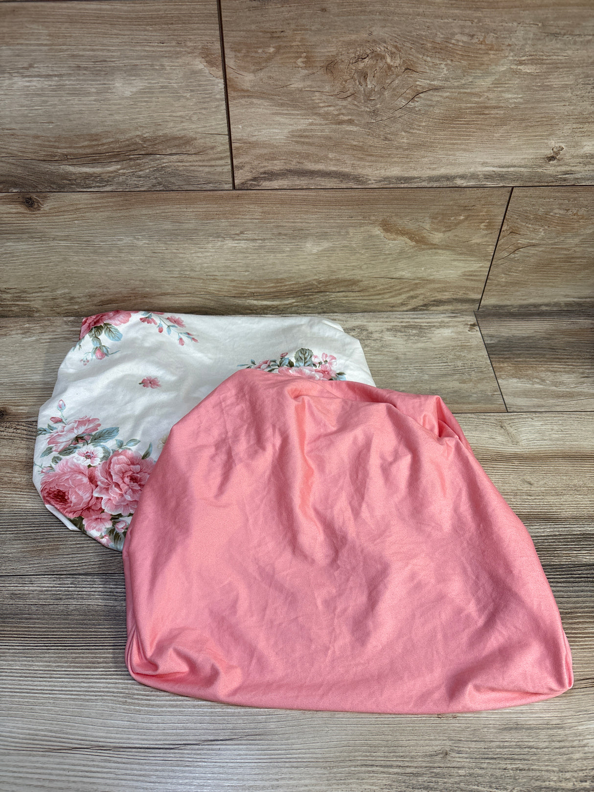 2pk Floral/Pink Fitted Bassinet Sheets 23x36''