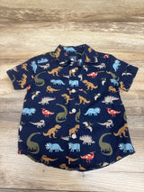 Children's Place Dinosaur Button Up Shirt Navy sz 12-18m