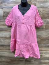NWOT Gap Maternity Crinkle Gauze Tiered Dress in French Pink sz Medium