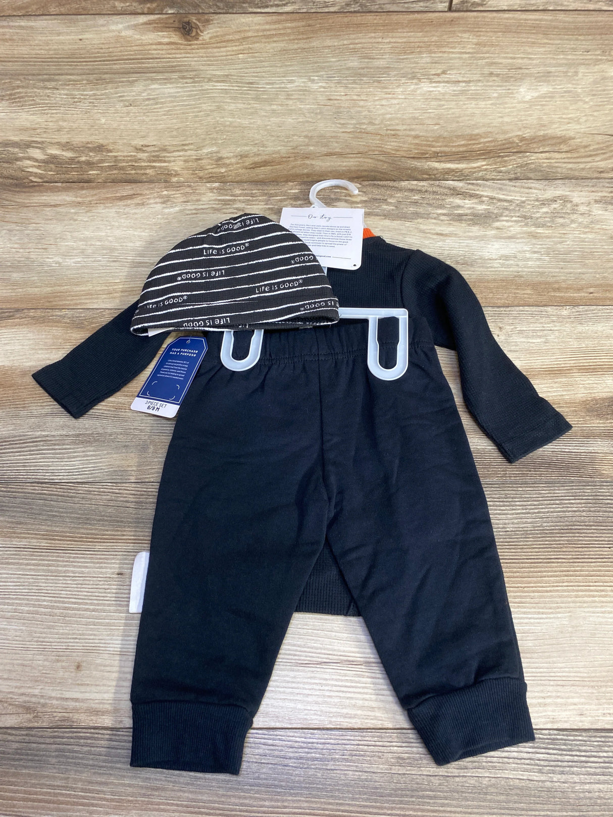 NEW Life Is Good 3pc Boo Crew Set Black sz 6-9m - Me n Mommy To Be