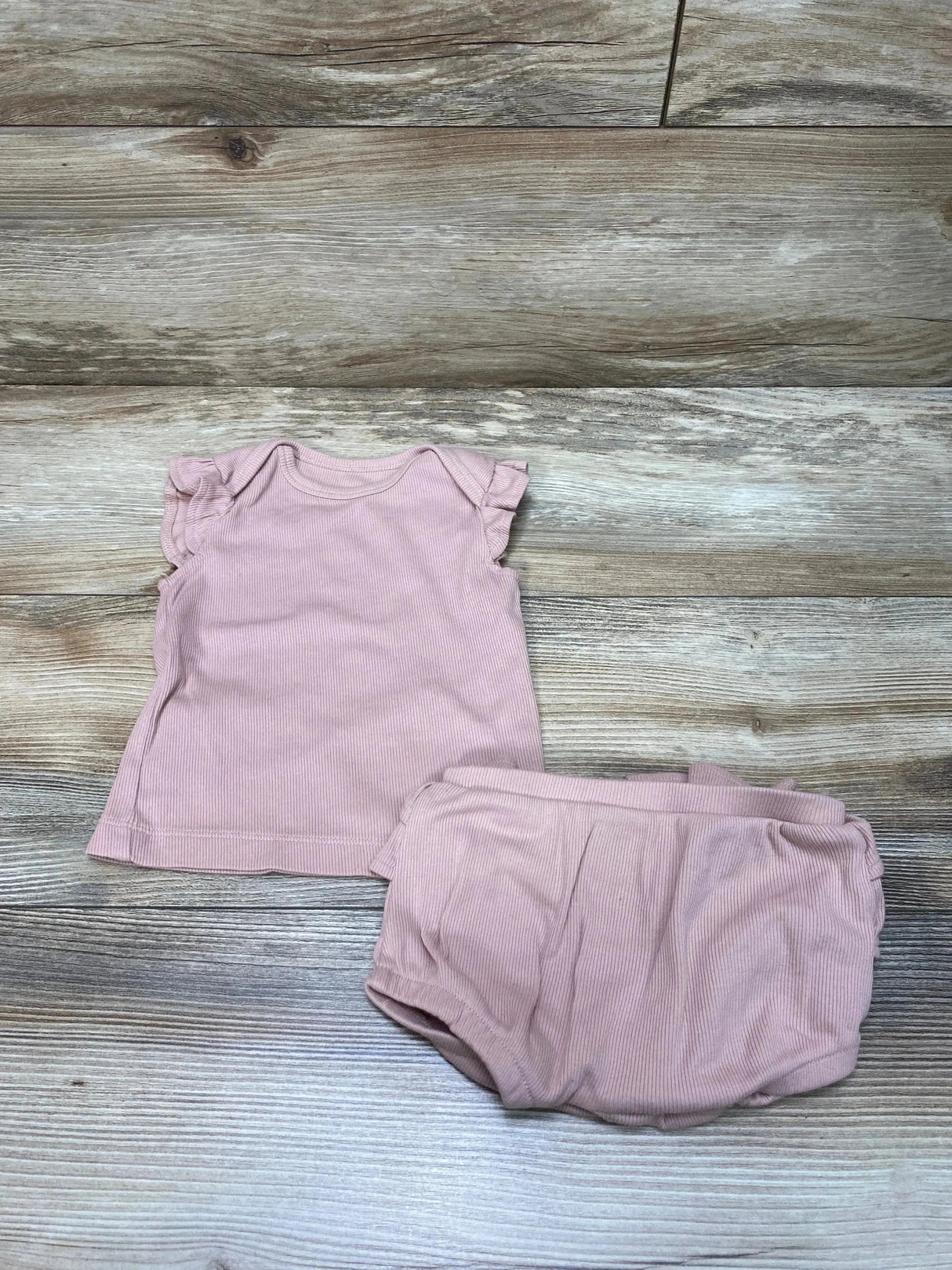 Little Planet 2pc Ribbed Shirt & Bloomers Pink sz 6m - Me n Mommy To Be