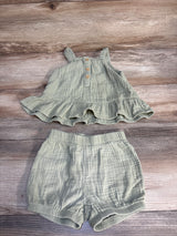 Little Planet Organic 2pc Gauze Shirt & Bottoms Set Sage sz 24m